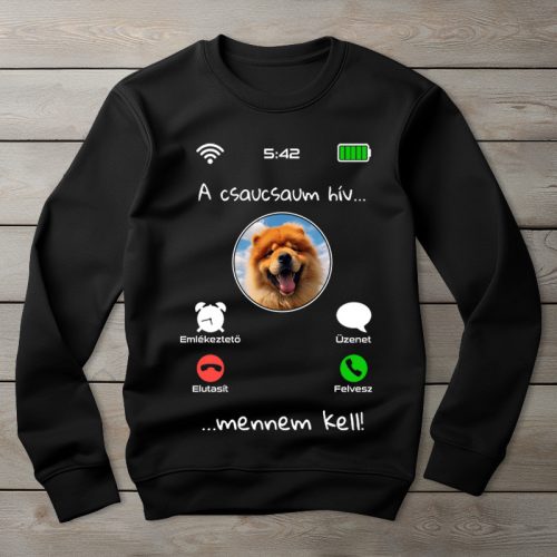 Csaucsaus környakú pulóver fekete színben