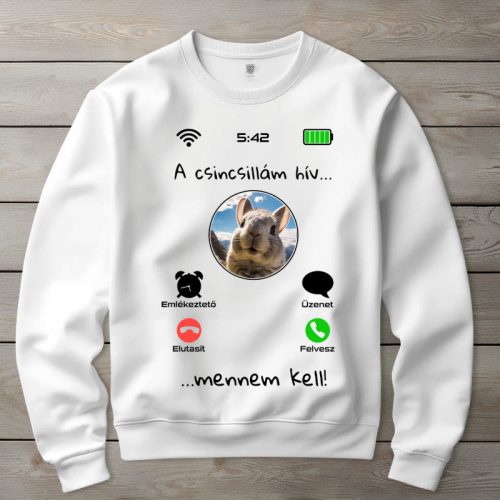 Csincsillás környakú pulóverk fehér színben