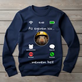 Egeres környakú pulóver sötétkék színben