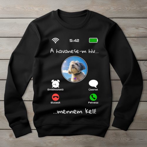 Havanesés környakú pulóver fekete színben