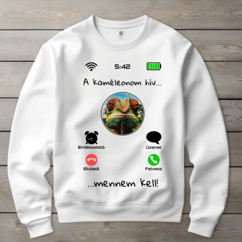 Kaméleonos környakú pulóverk fehér színben