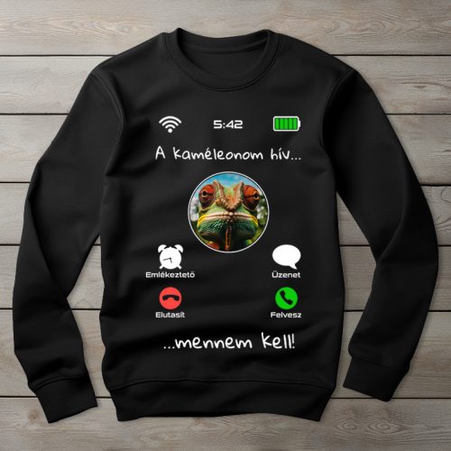 Kaméleonos környakú pulóver fekete színben