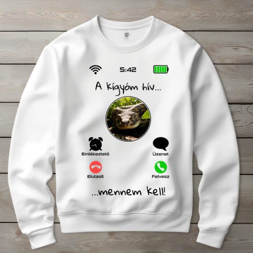 Kígyós környakú pulóverk fehér színben