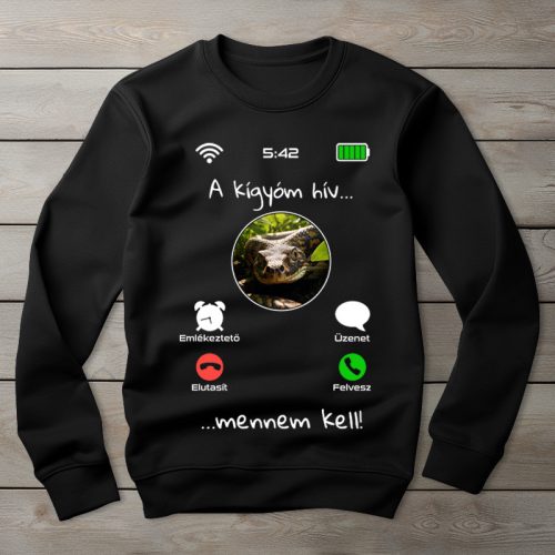 Kígyós környakú pulóver fekete színben