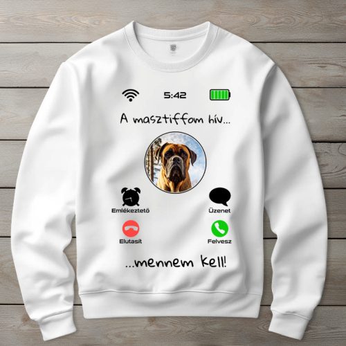 Masztiffos környakú pulóverk fehér színben