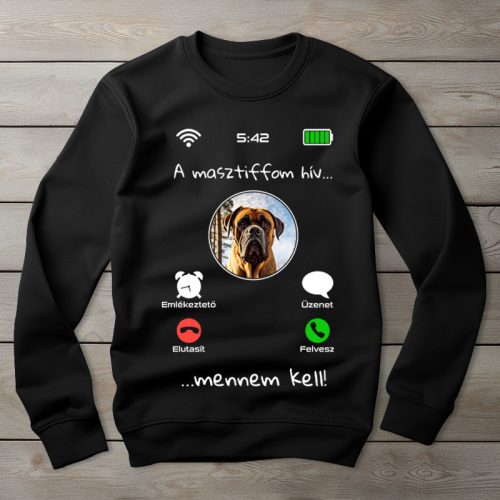 Masztiffos környakú pulóver fekete színben