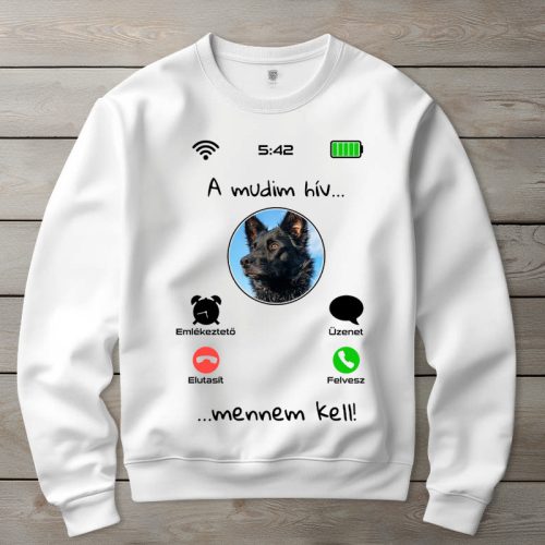 Mudis környakú pulóverk fehér színben