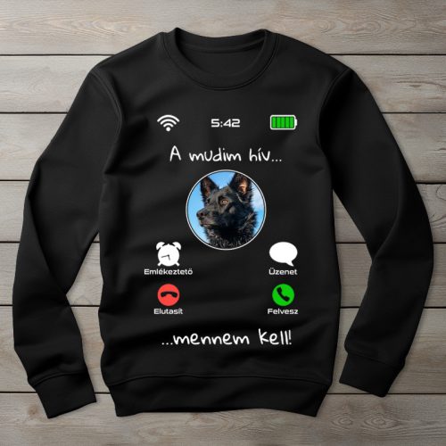 Mudis környakú pulóver fekete színben