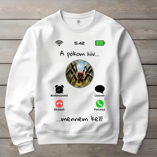Pókos környakú pulóverk fehér színben