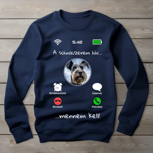 Schnauzeres környakú pulóver sötétkék színben