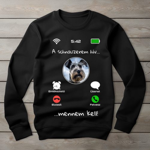 Schnauzeres környakú pulóver fekete színben
