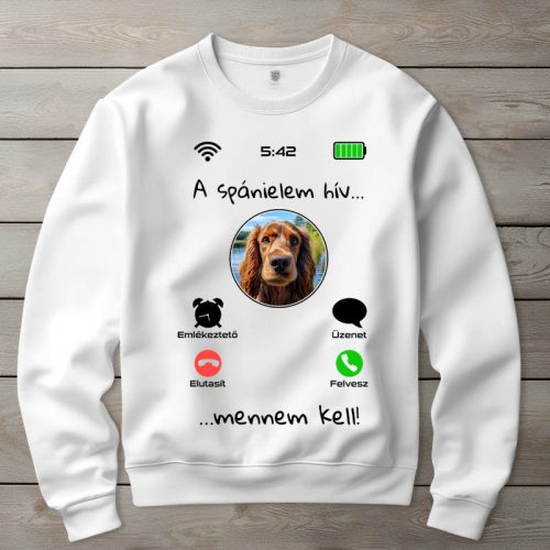 Cocker spánieles környakú pulóverk fehér színben