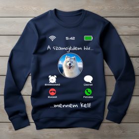 Szamojédes környakú pulóver sötétkék színben