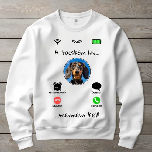 Tacskós környakú pulóverk fehér színben