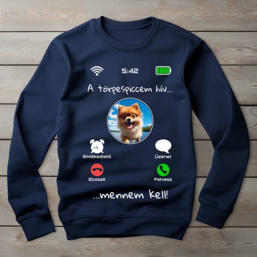 Törpespicces környakú pulóver sötétkék színben