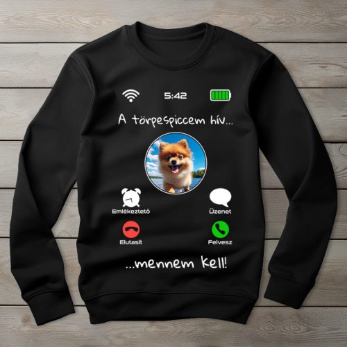 Törpespicces környakú pulóver fekete színben