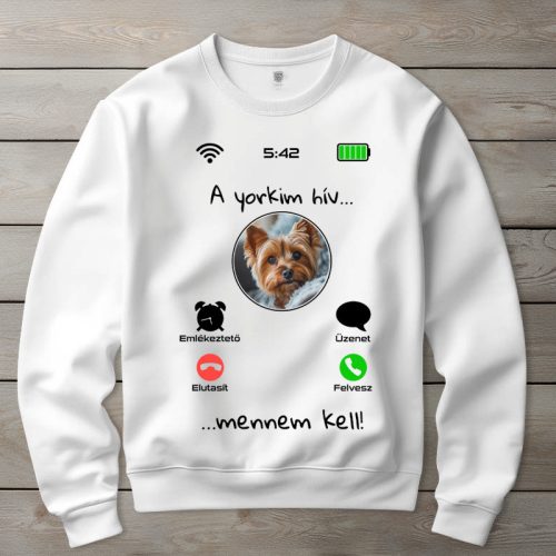 Yorkis környakú pulóverk fehér színben