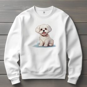 Bichon frisé mintás környakú pulóver