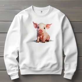 Disznó mintás környakú pulóver