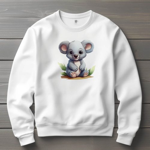 Koala mintás környakú pulóver