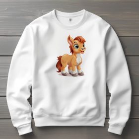 Ló mintás környakú pulóver