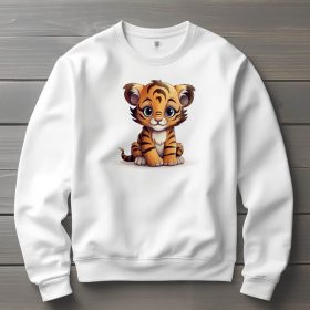 Tigris mintás környakú pulóver