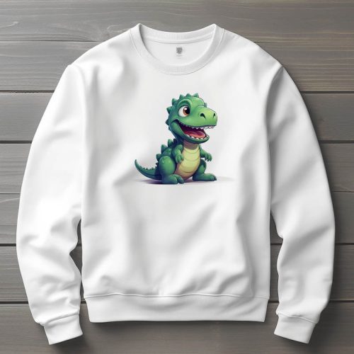 T-rex mintás környakú pulóver