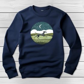 Agaras környakú pulóver sötétkék színben