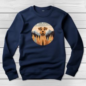 Airedale terrieres környakú pulóver sötétkék színben