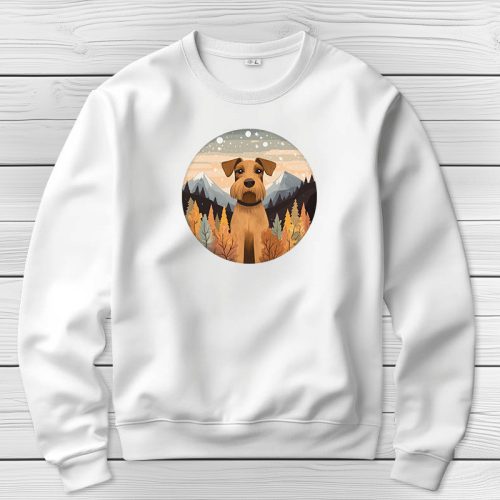 Airedale terrieres környakú pulóverk fehér színben