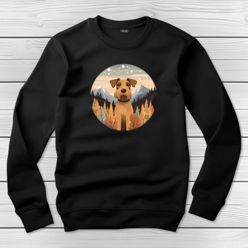 Airedale terrieres környakú pulóver fekete színben