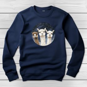 Alpakás környakú pulóver sötétkék színben