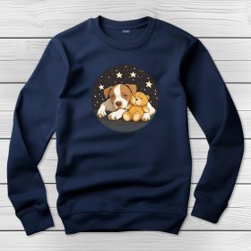 Amstaffos környakú pulóver sötétkék színben