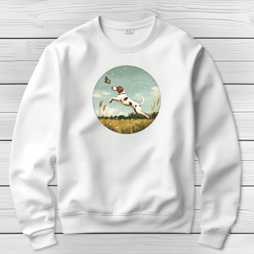 Angol pointeres környakú pulóverk fehér színben