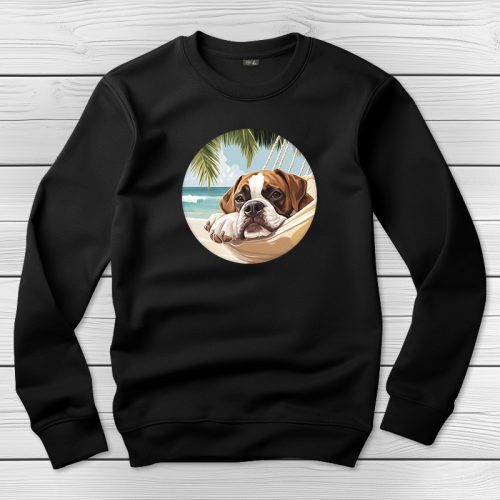 Boxeres környakú pulóver fekete színben