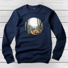 Csigás környakú pulóver sötétkék színben