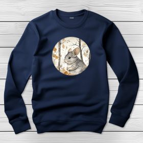 Csincsillás környakú pulóver sötétkék színben