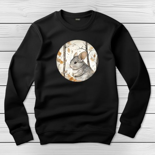 Csincsillás környakú pulóver fekete színben