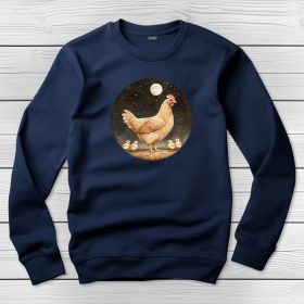 Csirkés környakú pulóver sötétkék színben