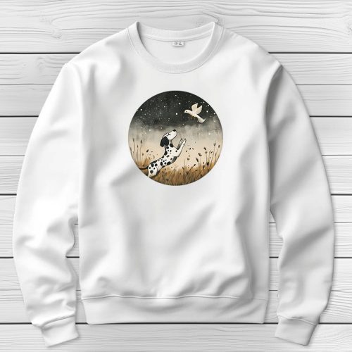 Dalmatás környakú pulóverk fehér színben