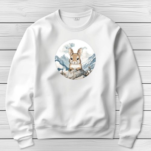 Degus környakú pulóverk fehér színben