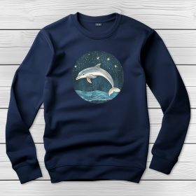 Delfines környakú pulóver sötétkék színben