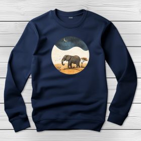 Elefántos környakú pulóver sötétkék színben