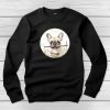Francia bulldogos környakú pulóver fekete színben
