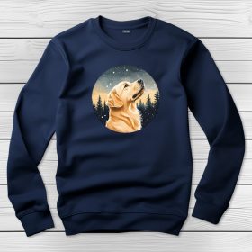 Golden retrieveres környakú pulóver sötétkék színben