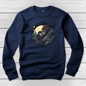 Gorillás környakú pulóver sötétkék színben
