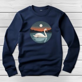 Hattyús környakú pulóver sötétkék színben