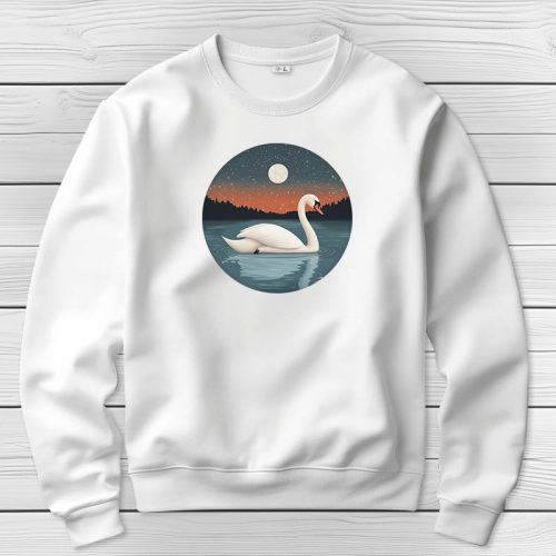 Hattyús környakú pulóverk fehér színben