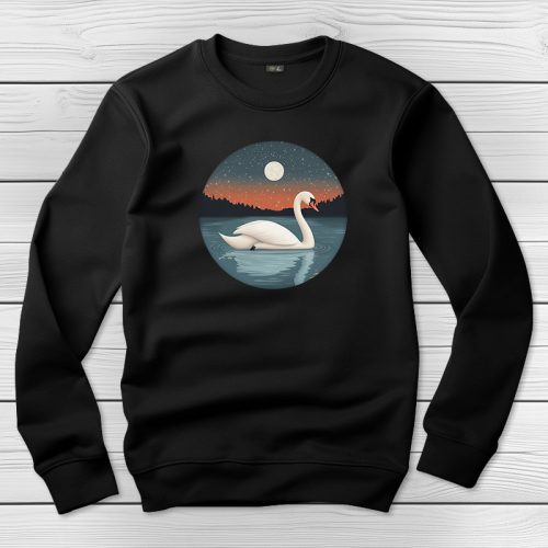 Hattyús környakú pulóver fekete színben