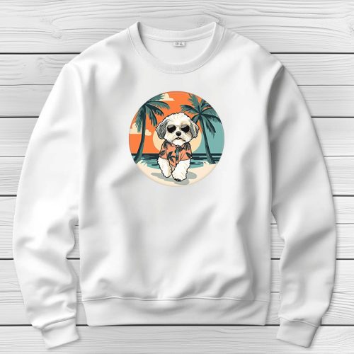 Havanesés környakú pulóverk fehér színben